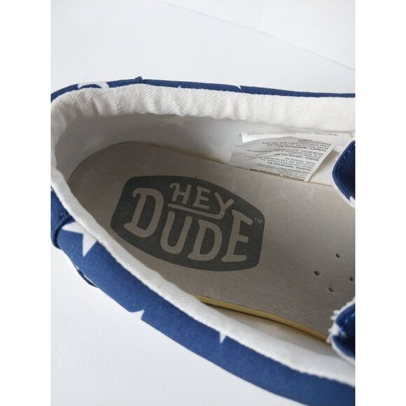 NWT Hey Dude Wally Patriotic American Flag Red Blue Men's Sz 11 - Picture 11 of 11